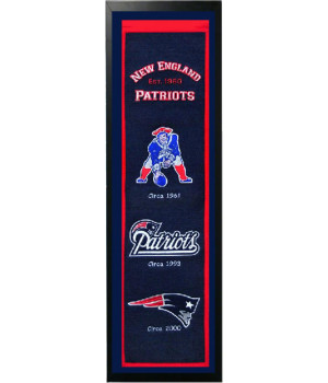 New England Patriots Logo History Felt Banner 14 x 37