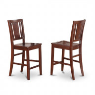 Set of 2 Chairs BUS-MAH-W Buckland Counter Height Dining room Chair with Wood Seat in Mahogany Finish
