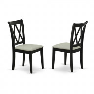 Set of 2 Chairs CLC-BLK-C Clarksville Double X-back chairs with Linen Fabric Upholstered Seat in Black finish