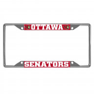 Ottawa Senators Chrome Metal License Plate Frame, 6.25in x 12.25in