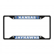 Kansas Jayhawks Metal License Plate Frame Black Finish