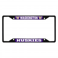 Washington Huskies Metal License Plate Frame Black Finish