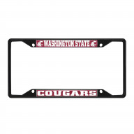 Washington State Cougars Metal License Plate Frame Black Finish