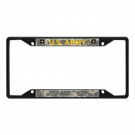 U.S. Army Metal License Plate Frame Black Finish