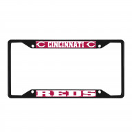 Cincinnati Reds Metal License Plate Frame Black Finish