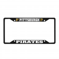 Pittsburgh Pirates Metal License Plate Frame Black Finish