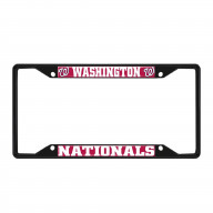Washington Nationals Metal License Plate Frame Black Finish