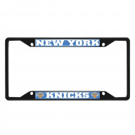 New York Knicks Metal License Plate Frame Black Finish