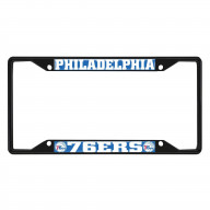 Philadelphia 76ers Metal License Plate Frame Black Finish