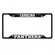 Carolina Panthers Metal License Plate Frame Black Finish