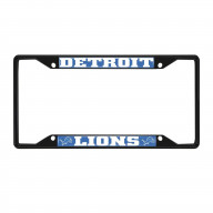 Detroit Lions Metal License Plate Frame Black Finish