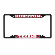 Houston Texans Metal License Plate Frame Black Finish