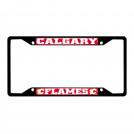 Calgary Flames Metal License Plate Frame Black Finish