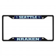 Seattle Kraken Metal License Plate Frame Black Finish