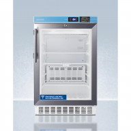 Built-in ADA compliant healthcare all-refrigerator with glass door and NIST calibrated alarm/thermometer