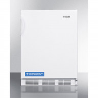 Built-in undercounter ADA compliant refrigerator-freezer for general purpose use, with dual evaporator cooling, cycle defrost, and white exterior