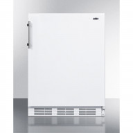 Freestanding counter height refrigerator-freezer for residential use, cycle defrost with deluxe interior and white finish