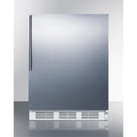 ADA compliant freestanding refrigerator-freezer for residential use, cycle defrost with deluxe interior, SS wrapped door, thin handle, and white cabinet