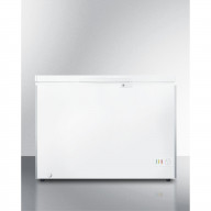 Commercially listed manual defrost chest freezer with stainless steel corner guards