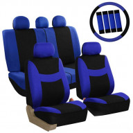Light and Breezy Cloth Seat Covers COMBO SET - BLUEBLACK