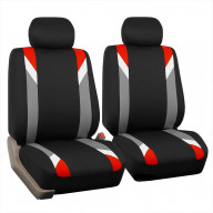 Modernistic Flat Cloth Bucket Seat Covers - RED