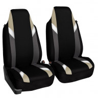 Modernistic Flat Cloth Highback Seat Covers - BEIGE