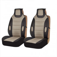 Leatherette Seat Cushion Pads Front Set - BEIGE