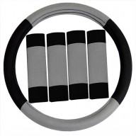 Road Master Steering Wheel Cover and Seatbelt Pads - GRAY