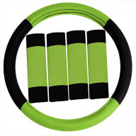 Road Master Steering Wheel Cover and Seatbelt Pads - GREEN