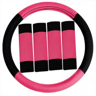 Road Master Steering Wheel Cover and Seatbelt Pads - PINK