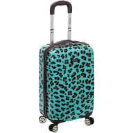 Rockland Safari Hardside Spinner Wheel Luggage, Blue Leopard, Carry-On 20-Inch ( Pack of 2 )
