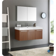 Fresca Vista 48 Teak Wall Hung Modern Bathroom Vanity w/ Medicine Cabinet