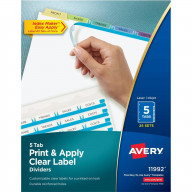 Avery® Index Maker Index Divider - 125 x Divider(s) - Print-on Tab(s) - 5 - 5 Tab(s)/Set - 8.5