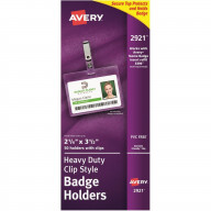 Avery® Heavy-Duty Clip Style Badge Holders - Support 3.50