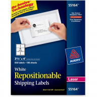 Avery® Repositionable Shipping Labels - Sure Feed Technology - 3 21/64