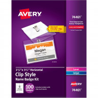 Avery® Clip-Style Name Badges - 3 1/2