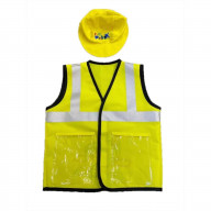 Funphix Busy Builders Construction Vest & Hat for Age 4-12 Years - Kids Construction Worker Costume