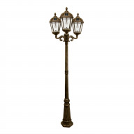 Gama Sonic Royal Bulb Solar Outdoor Triple Head Lamp Post GS-98B-T-WB - Weathered Bronze Finish