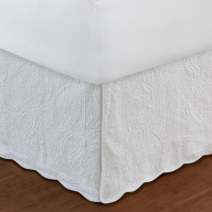 Paisley QuiltedIvoryBed Skirt 18Twin, Ivory