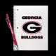 Georgia Bulldogs Gift Set - Spiral Notebook and Comfort Feel Metal Pen (2304)