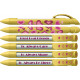 Greeting Pen Friend Pen- Yellow Hearts Rotating Message 6 Pen Set 36510