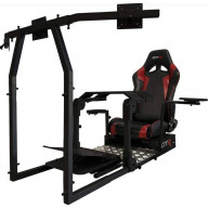 GTA-Pro Model Black Frame White/Red Seat, large monitor stand