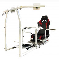 GTA-Pro Model White Frame All Black Seat, large monitor stand