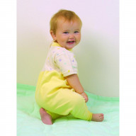 Organic Cotton Zip Crotch Easy Change Jumpsuits - Yellow 18-24m