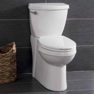 Miseno Bella Two-Piece High Efficiency Toilet with Elongated Chair Height Skirted Bowl - Includes Soft Close Seat and Wax Ring Kit - Bright White