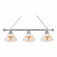 University of Tennessee 3 Shade Billiard Light with Chrome FIxture