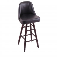 Grizzly Extra Tall Bar Stool with Turned Oak Legs, Dark Cherry Finish, and 360 Swivel