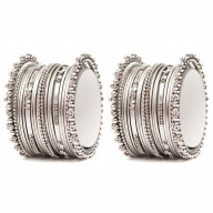 Shining Diva Fashion Oxidised Jewellery Set For Women Latest Stylish Traditional Bangles For Women (Silver) (10780B_2.6)