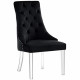Colton Velvet Acrylic Leg Dining Chair Set of 2, Black