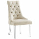 Colton Linen Acrylic Leg Dining Chair Set of 2, Cream White